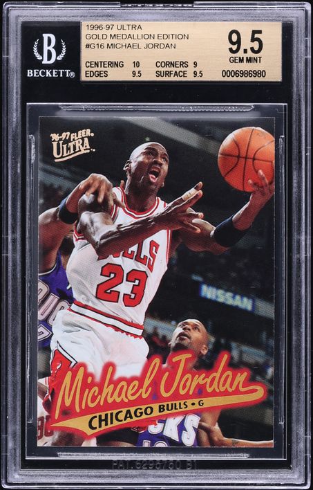 1996 Ultra Platinum Medallion Michael Jordan #P-280 PSA 9 MINT on
