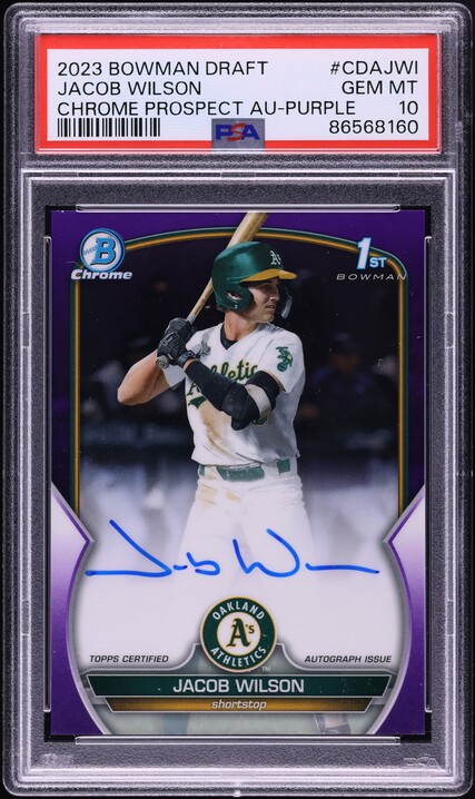 2023 Bowman Chrome Jacob Wilson PROSPECT AUTO #CDA-JWI PSA 10 GEM 