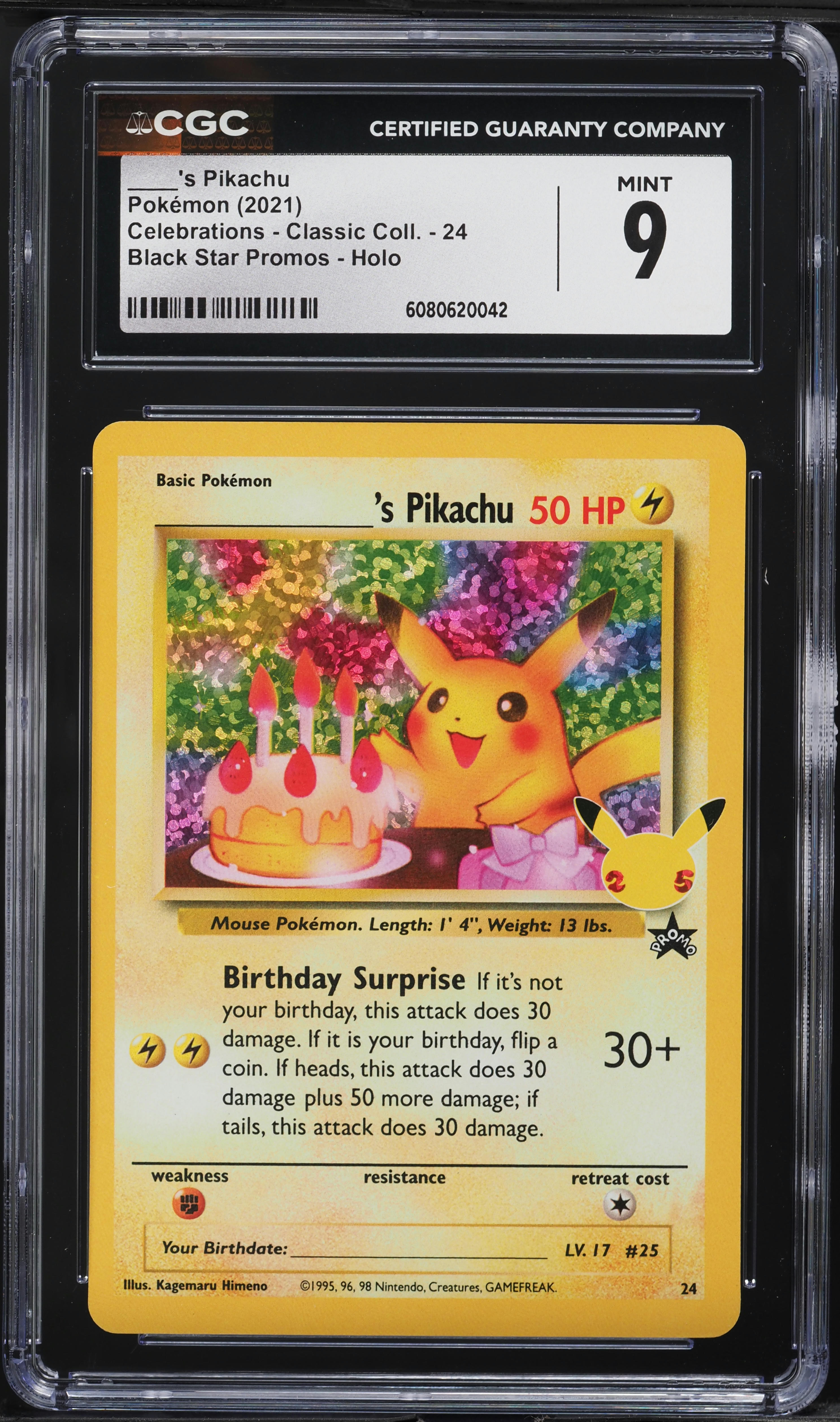 2021 Pokemon SWSH Promo Celebrations Classic Holo Birthday Pikachu