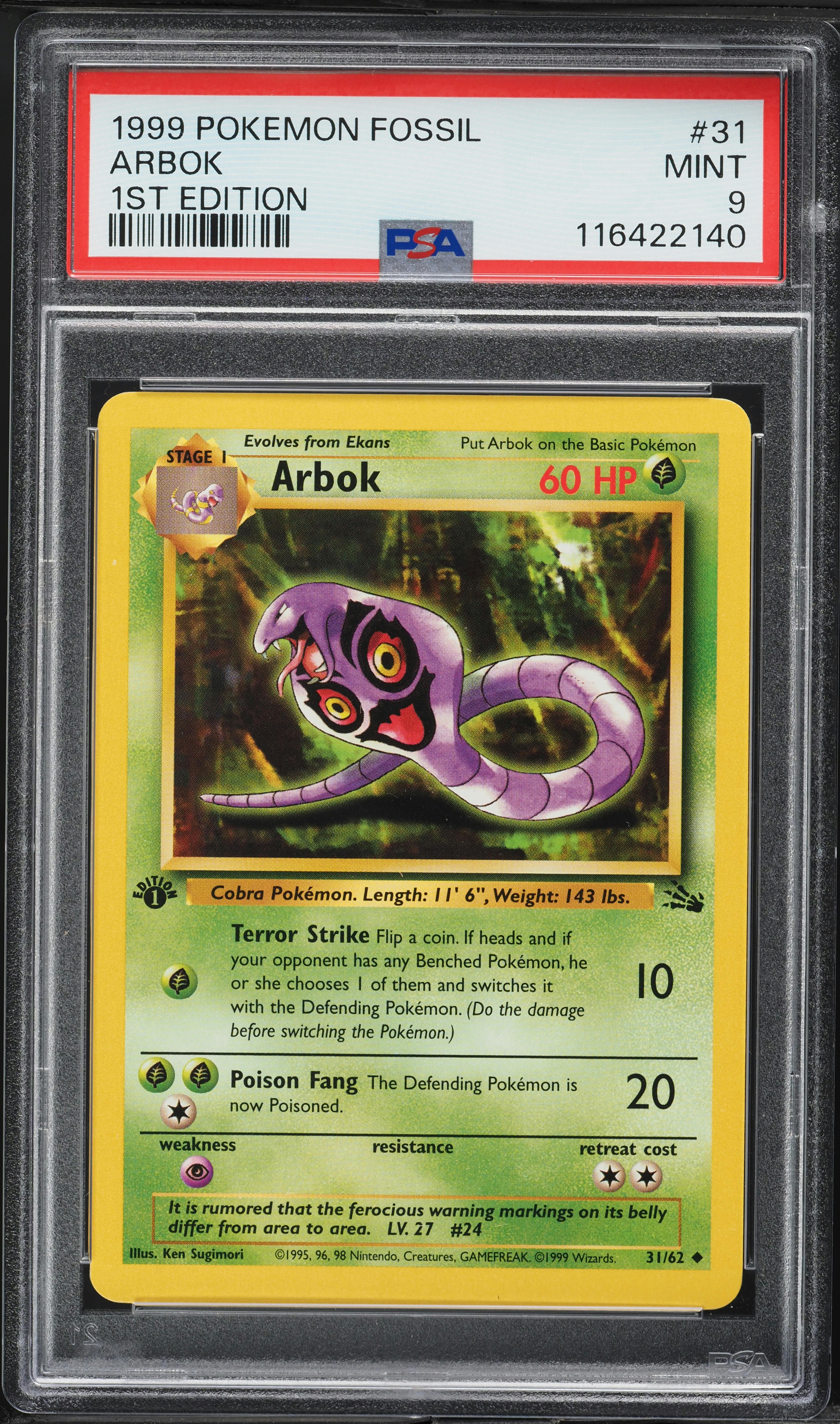 what stores have pokemon cards in stock 2000 TOPPS CHROME SERIES 1 SPARKLE ARBOK #24 PSA 10 GEM MINT lowpopping count the remaining HP of the Defending Pokmon and Dark Arbok 1999 Pokemon Fossil 1st Edition