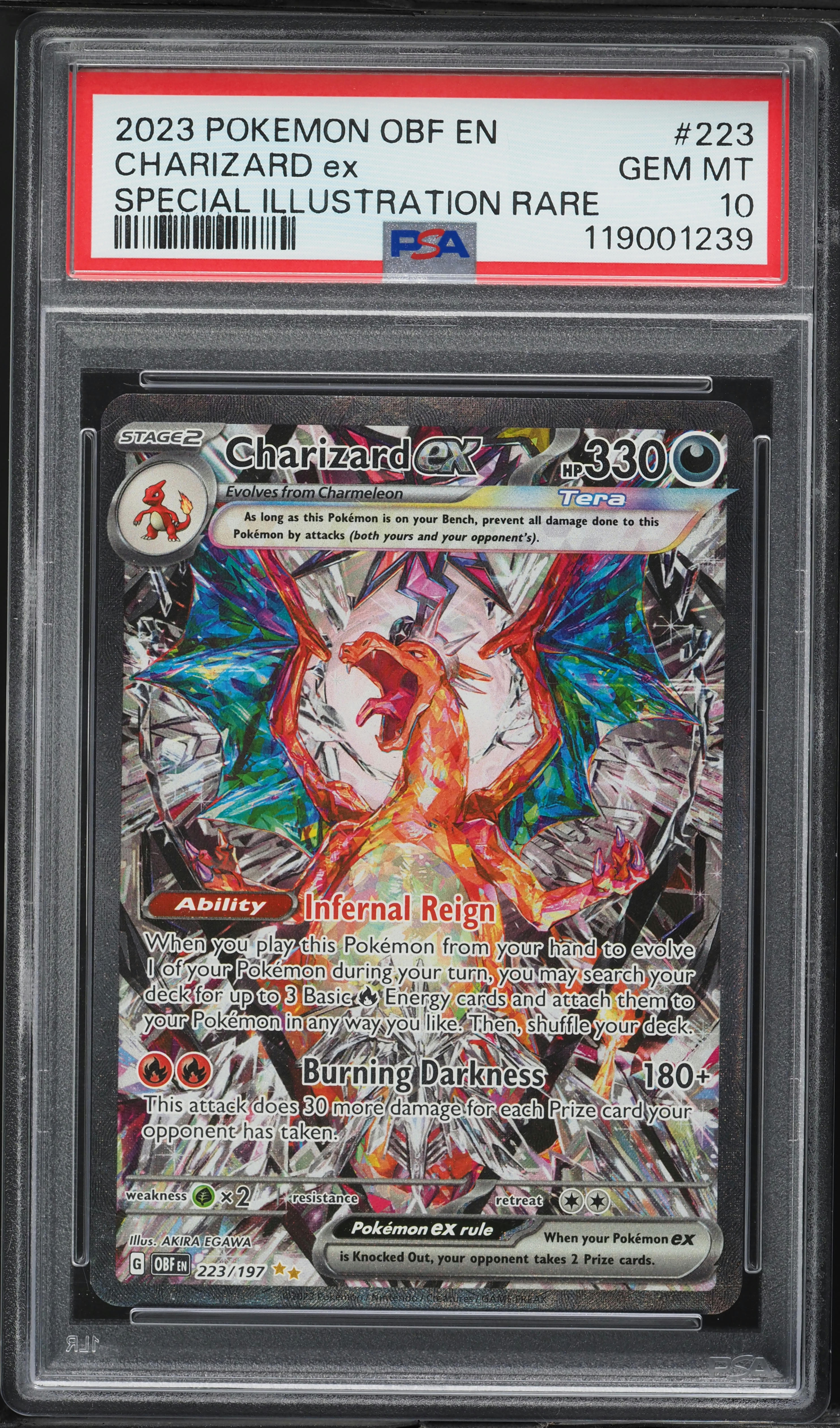 2023 Pokemon SV Obsidian Flames SIR Charizard EX #223 PSA 10 GEM 
