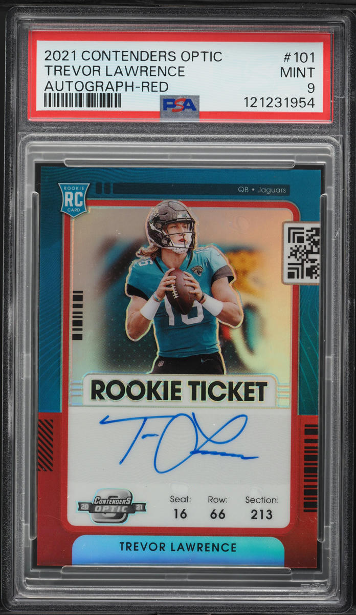 2021 Panini Contenders Optic Red Trevor Lawrence ROOKIE AUTO /75