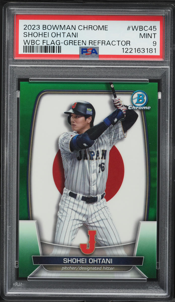 2023 Bowman Chrome World Classic Flag Green Ref Shohei Ohtani /99 #WBC45 PSA 9