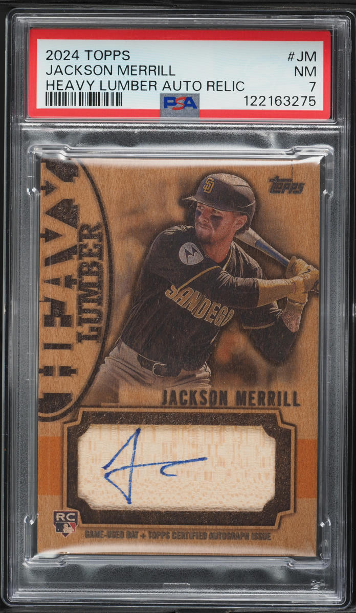 2024 Topps Heavy Lumber Jackson Merrill ROOKIE BAT PATCH AUTO /25 