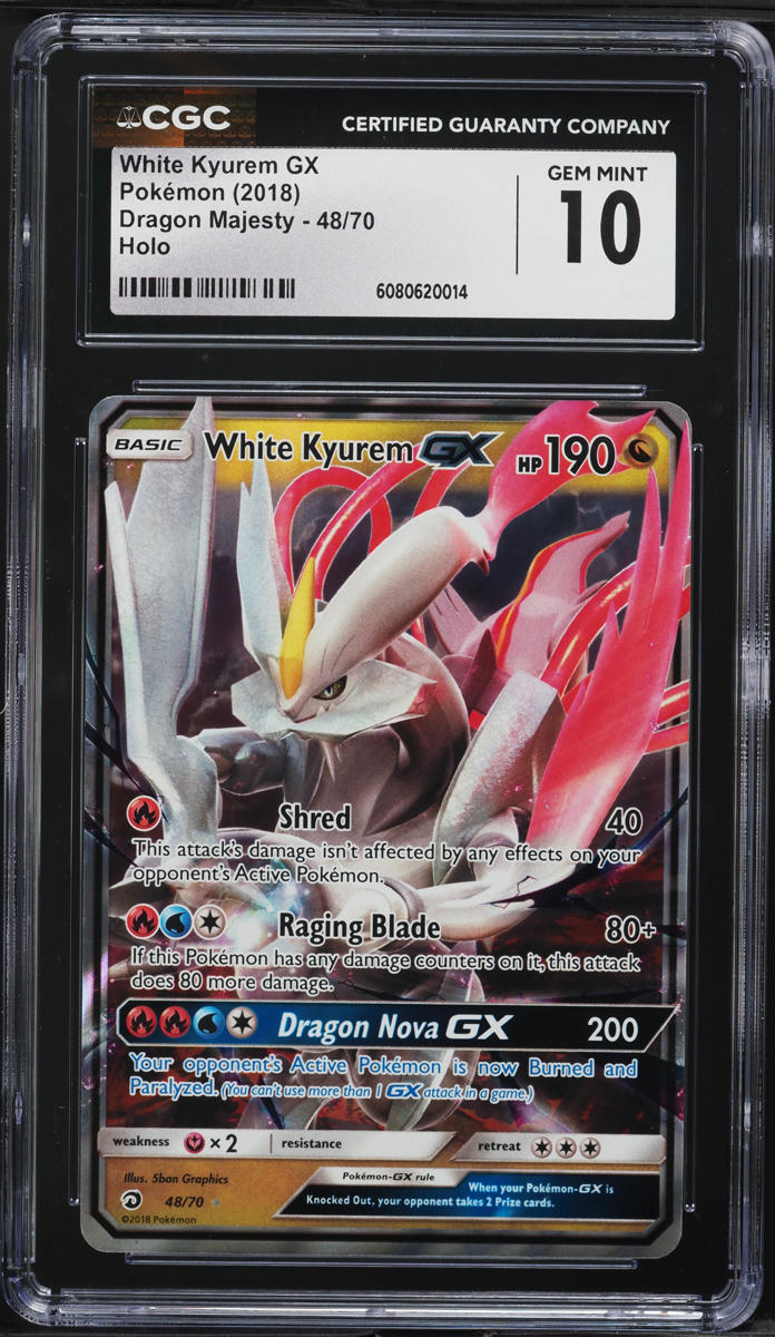 2018 Pokemon SM Dragon Majesty Full Art White Kyurem GX #48 CGC 10 GEM MINT