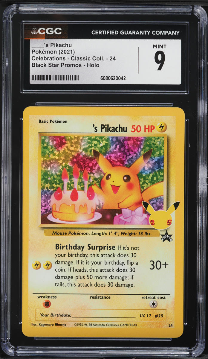2021 Pokemon SWSH Promo Celebrations Classic Holo Birthday Pikachu