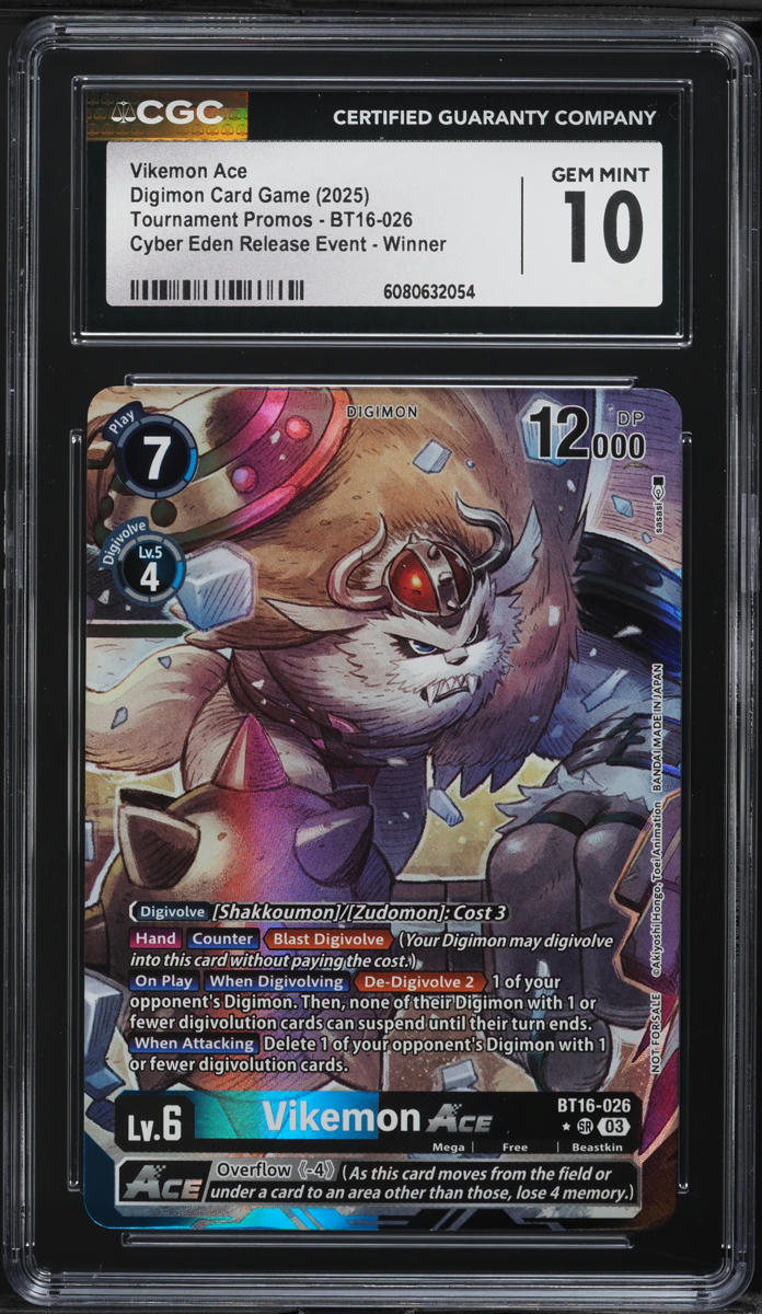 2025 Digimon Card Game Tournament Cyber Eden Event Winner Vikemon Ace CGC  10 on Fanatics Collect