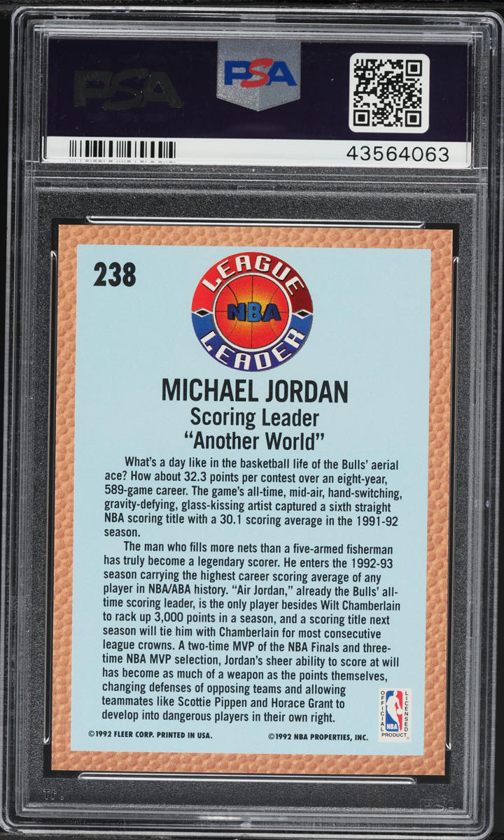 1992 Fleer Basketball Michael Jordan #238 PSA 10 GEM MINT on 