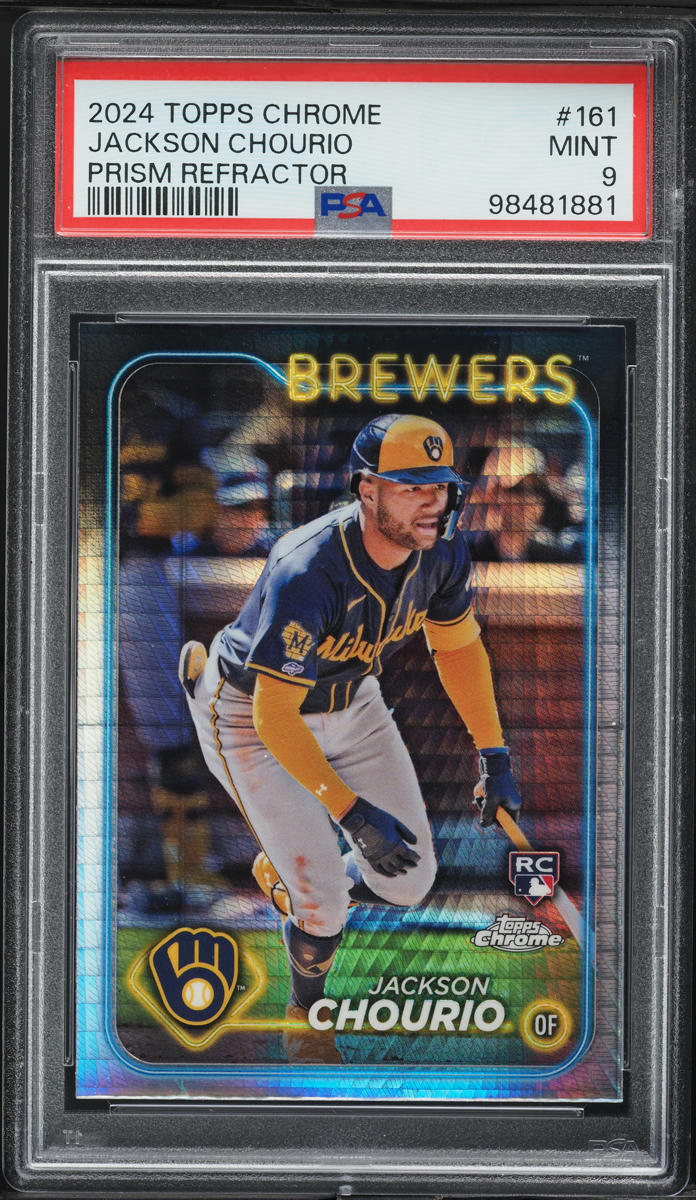 2024 Topps Chrome Prism Refractor Jackson Chourio ROOKIE #161 PSA 9 MINT