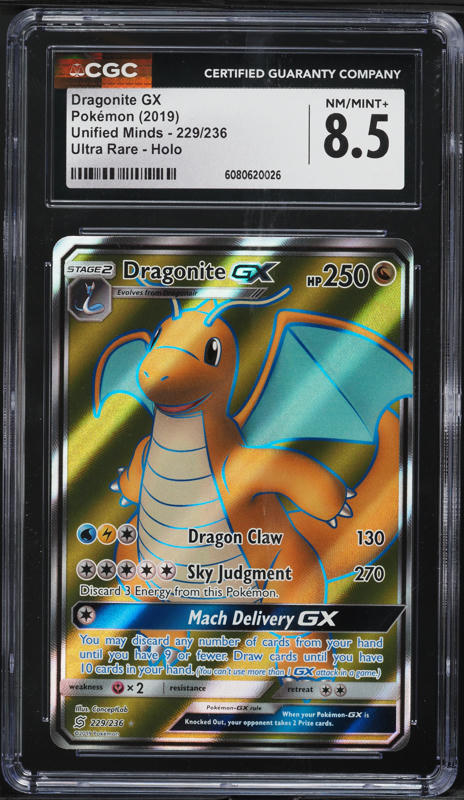 2019 Pokemon Sun & Moon Unified Minds Holo Dragonite GX #152 CGC 10 GEM MINT on Fanatics Collect 2019 Pokemon Sun & Moon Unified Minds Holo Dragonite GX #152 CGC 10 GEM MINT on Fanatics Collect