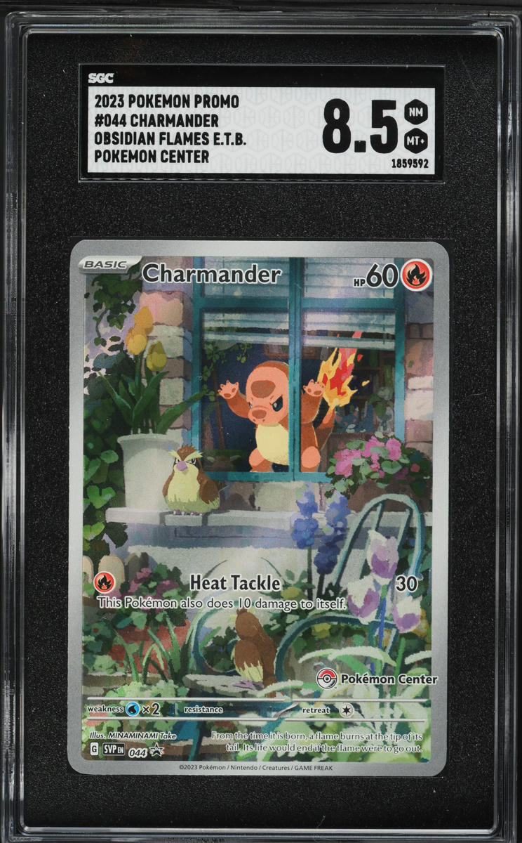 2023 Pokemon SV Promo Obsidian Flames Pokemon Center ETB Charmander #044 SGC 8.5