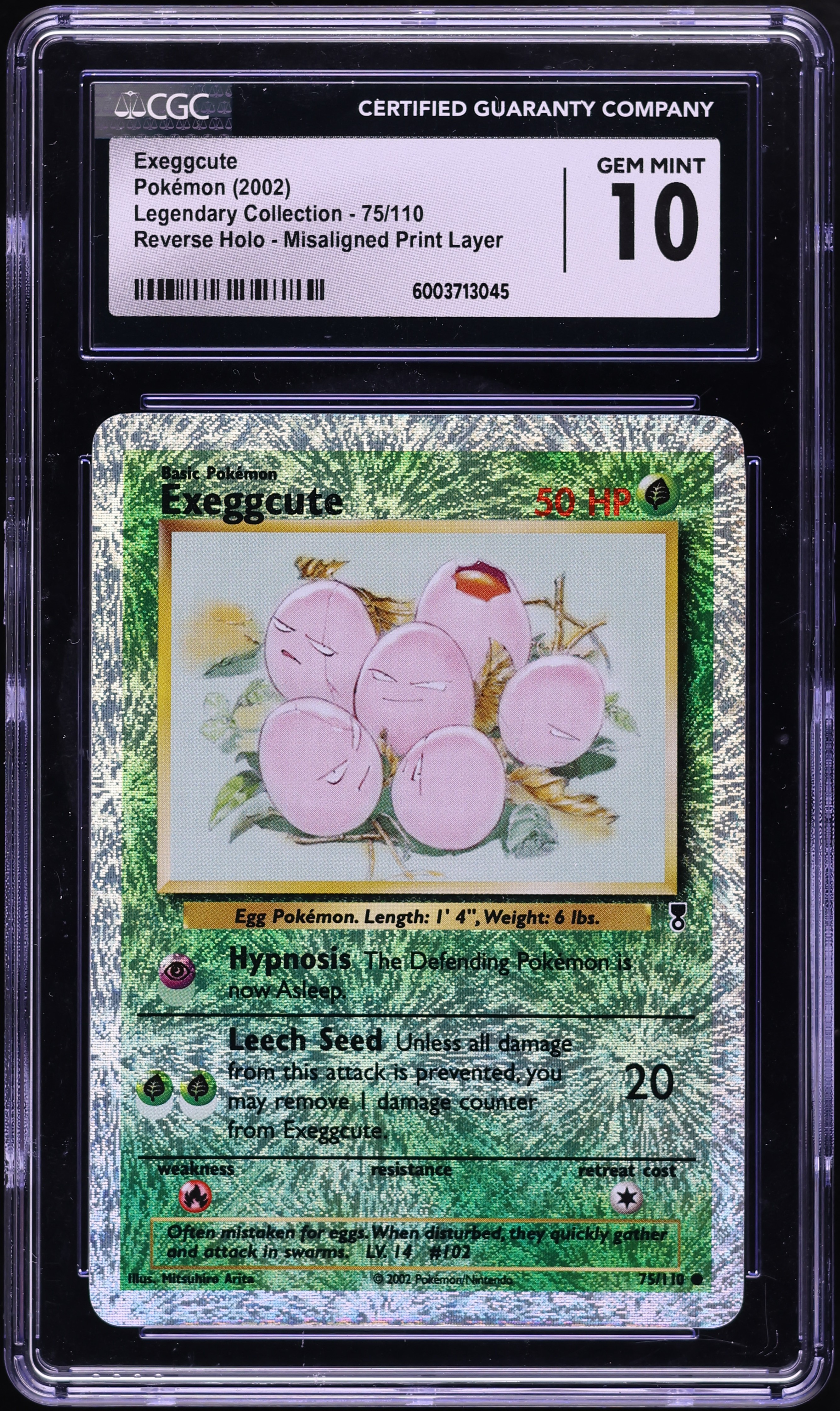 2002 Pokemon Legendary Collection Reverse Error Holo Exeggcute #75 CGC 10  GEM on Fanatics Collect
