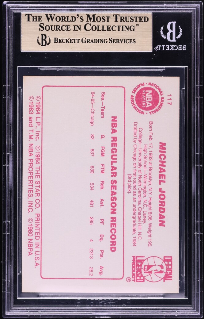 1985 Star Basketball Michael Jordan #117 BGS 9.5 GEM MINT