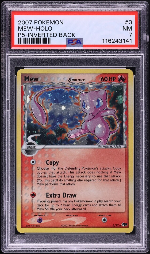 Pokemon Inverted Back 2007 Pokemon POP Series 5 Inverted Back Holo Mew #3 PSA 7 NRMT on ...