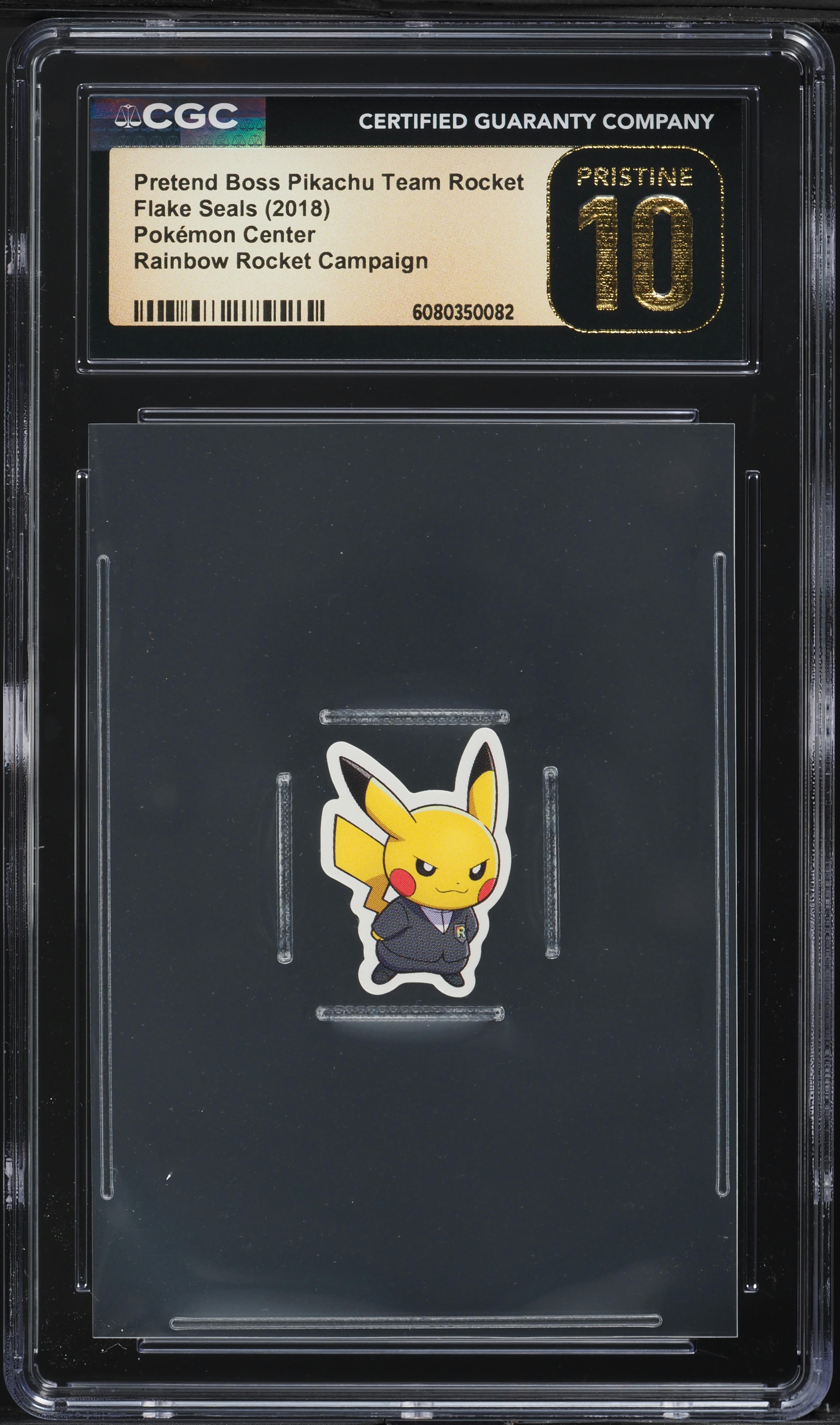 2018 Pokemon Flake Seals Rainbow Center Pretend Boss Pikachu Team Rocket  CGC 10 on Fanatics Collect