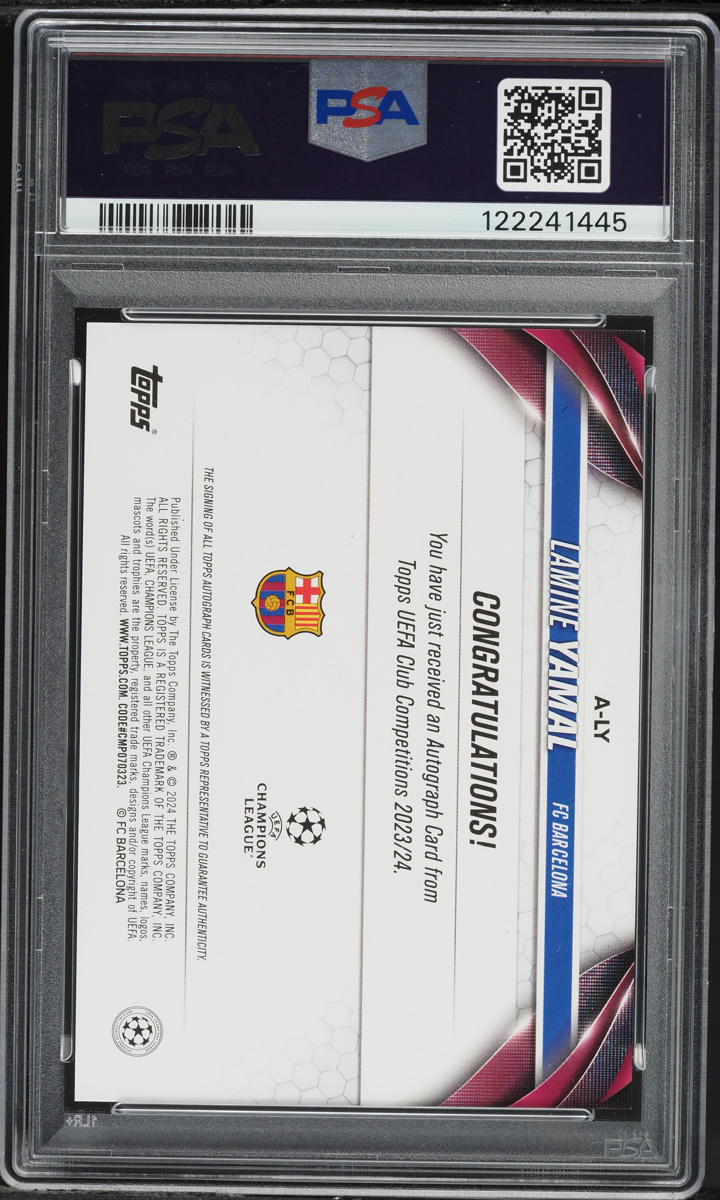 2023 Topps UEFA Club Competitions Lamine Yamal ROOKIE AUTO #A-LY PSA 9 MINT
