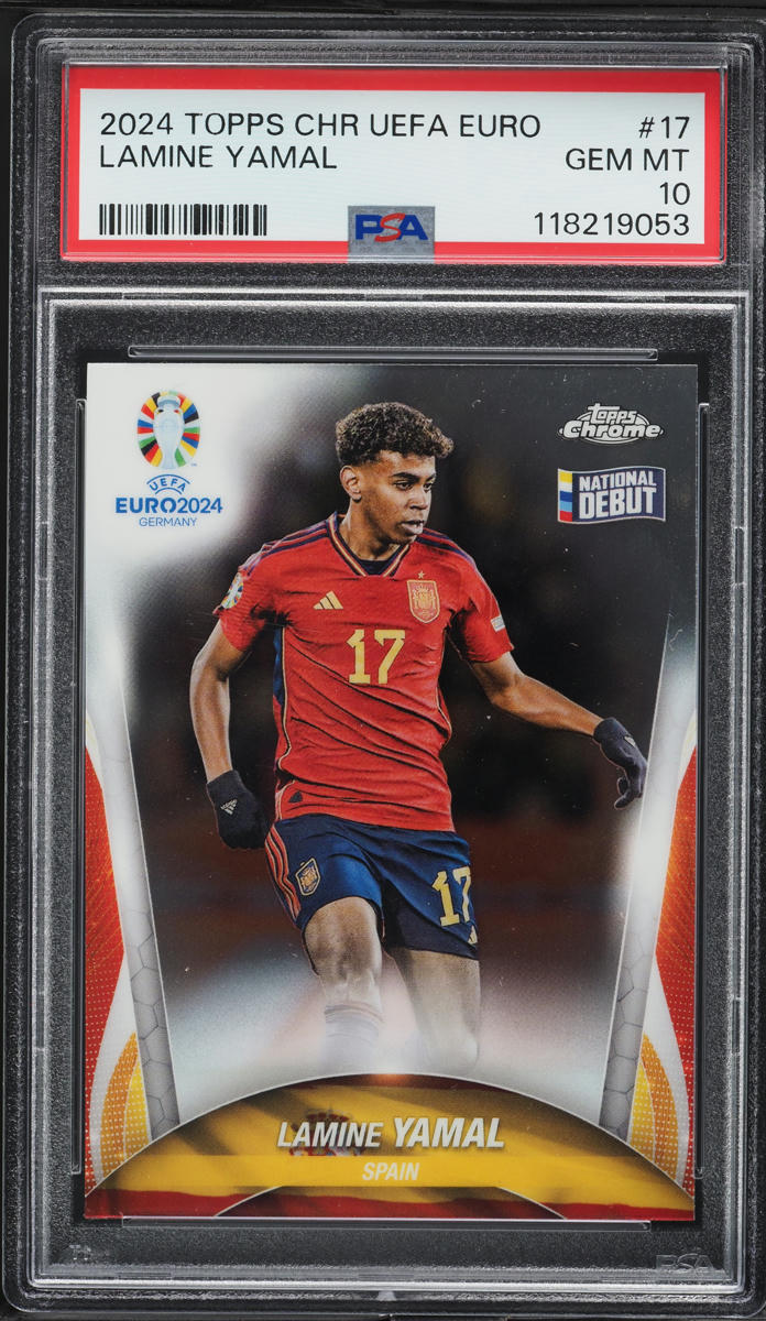 2024 Topps Chrome UEFA Euro Lamine Yamal ROOKIE #17 PSA 10 GEM