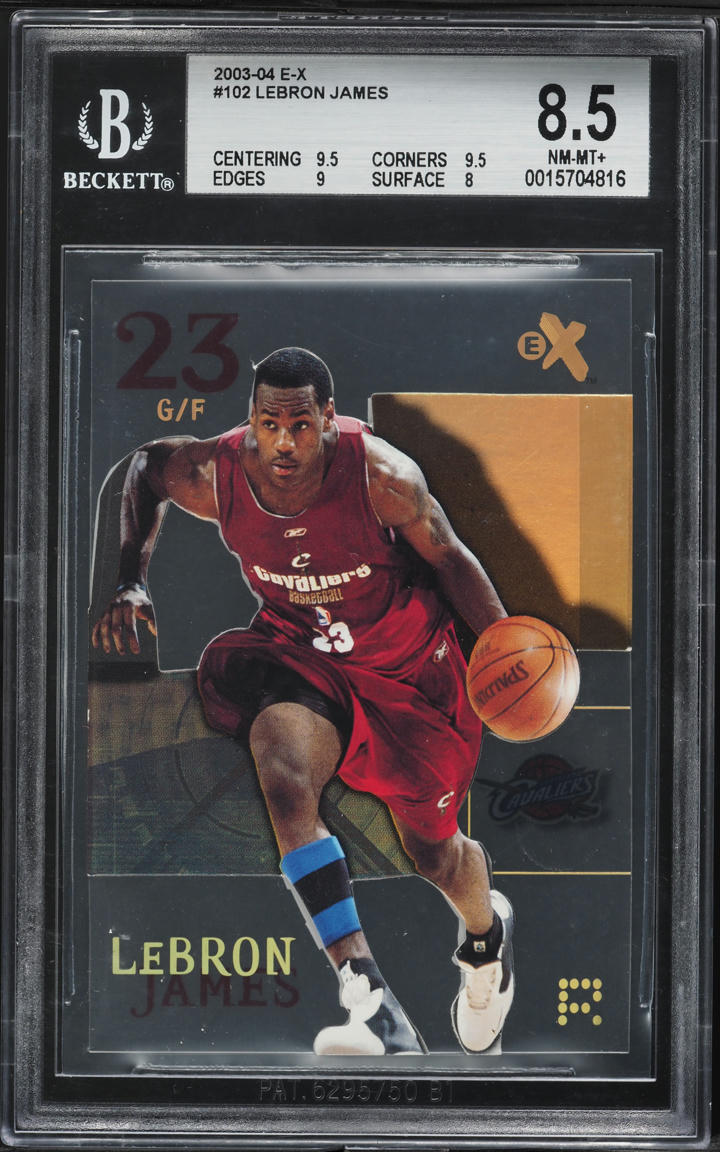 2003 Fleer E-X LeBron James ROOKIE #102 BGS 8.5 NM-MT+