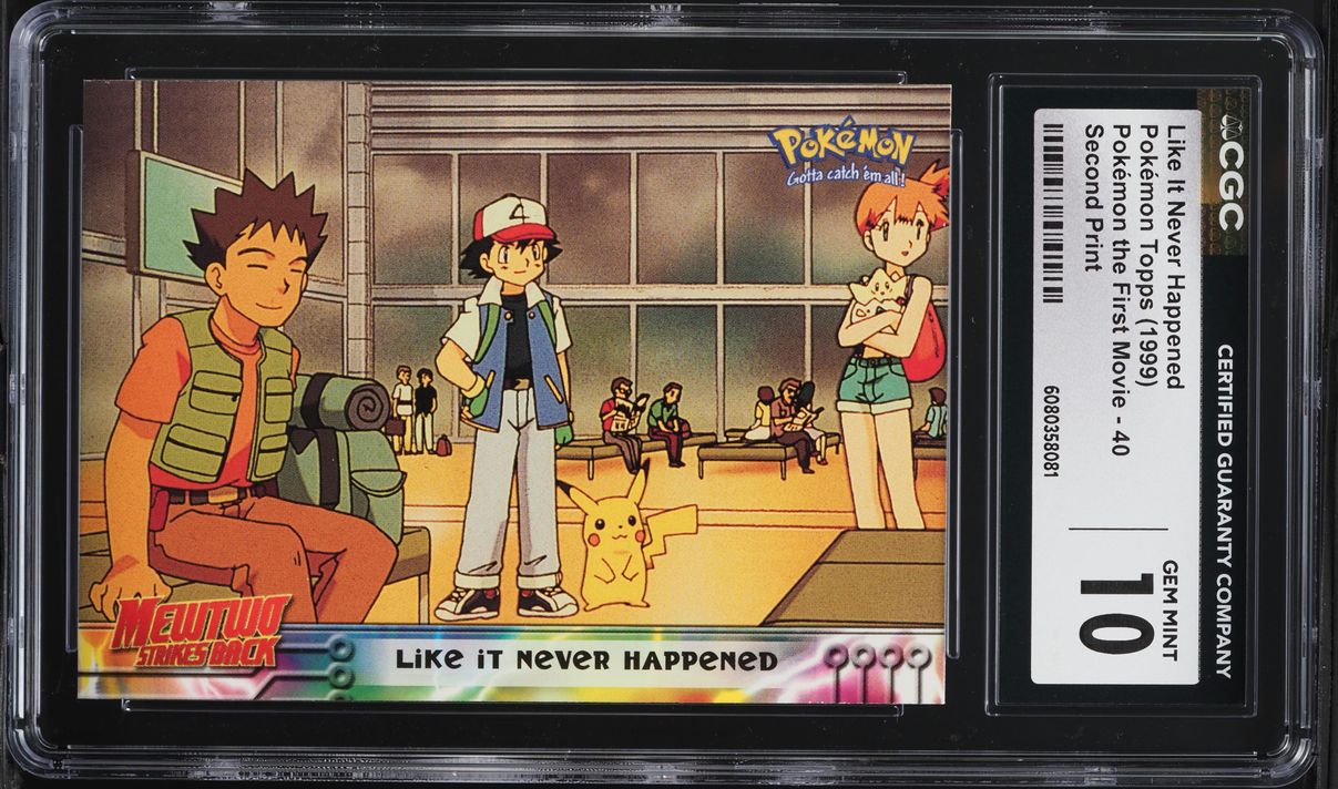 1999 Topps Pokemon The First Movie Second Print Like It Never Happened CGC 10