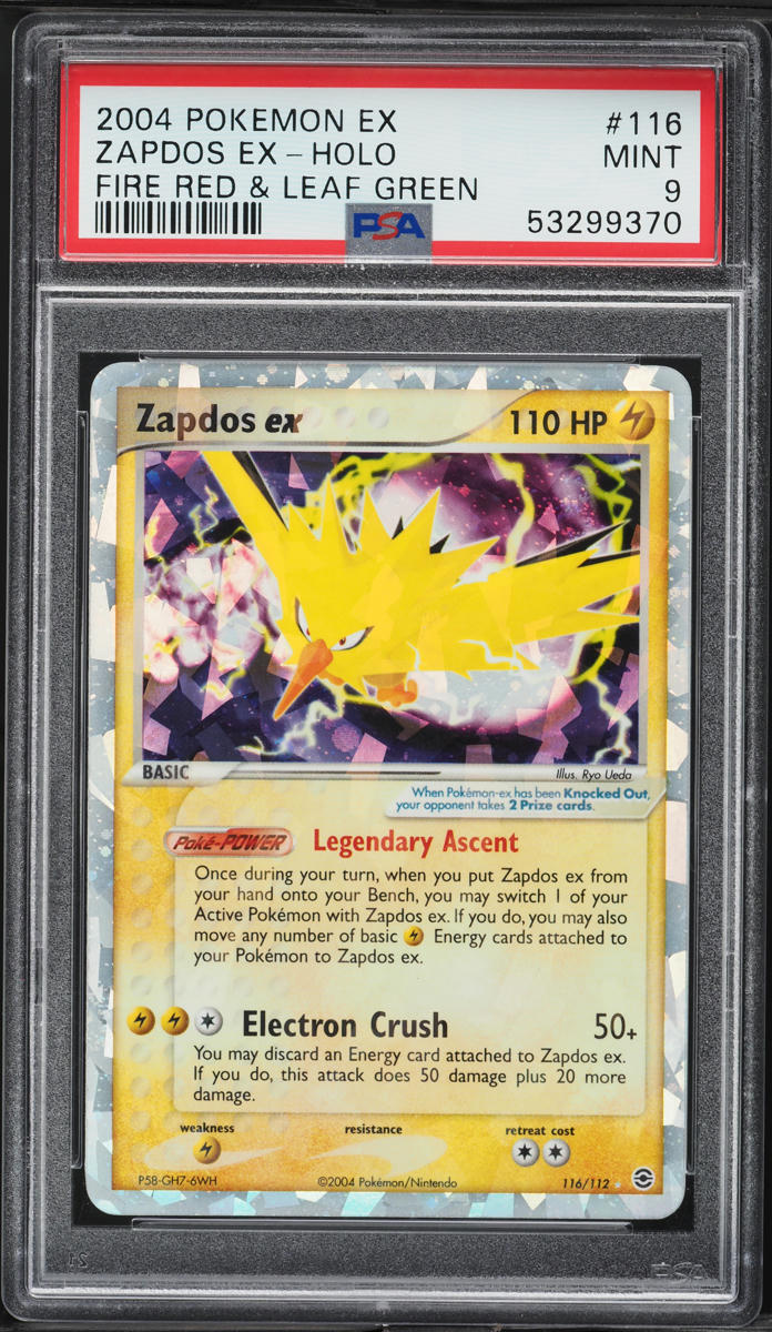 2004 Pokemon EX Fire Red & Leaf Green Holo Zapdos ex #116 PSA 9 MINT