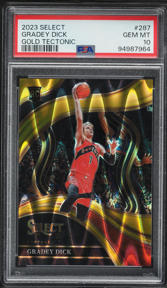 2023 Select Courtside Gold Tectonic Prizm Gradey Dick ROOKIE /10 #287 PSA 10 GEM