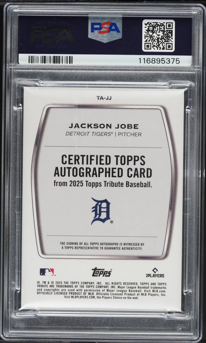 2025 Topps Tribute Jackson Jobe RC AUTO /199 #TAJJ PSA 10 GEM MINT