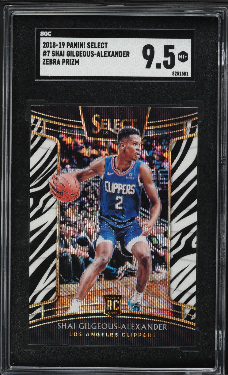2018 Panini Select Zebra Prizm Shai Gilgeous-Alexander ROOKIE #7 SGC 9.5 MINT+
