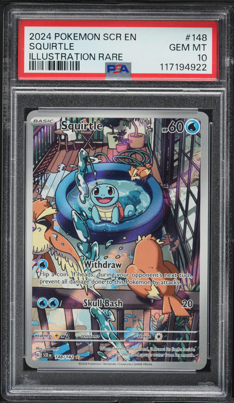 2024 Pokemon Scarlet & Violet Stellar Crown IR Squirtle #148 PSA 10 GEM MINT