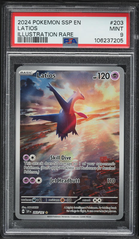 2024 Pokemon Scarlet & Violet Surging Sparks IR Latios #203 PSA 9 MINT