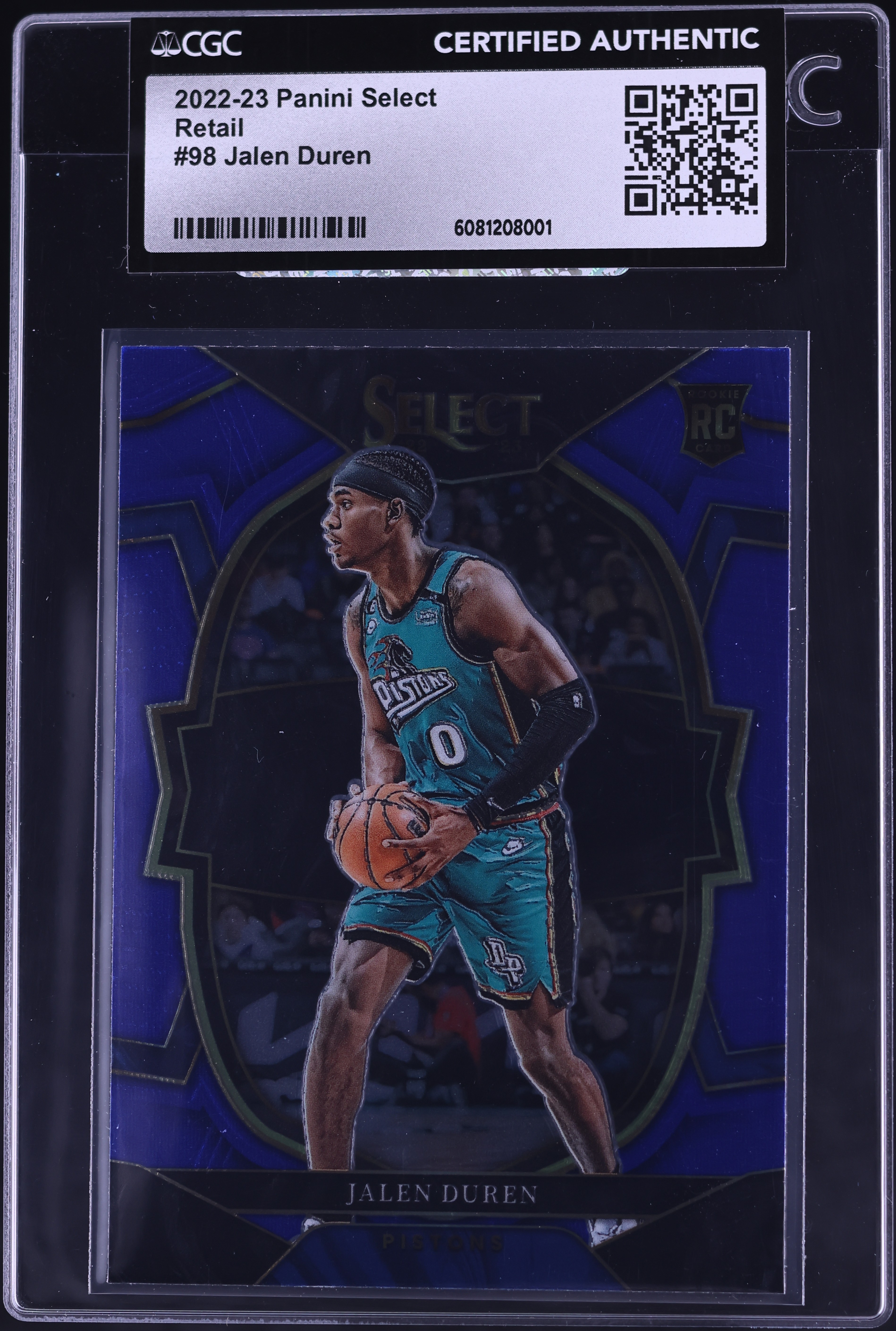 2022 Select Concourse Retail Jalen Duren ROOKIE #98 CGC AUTH on 