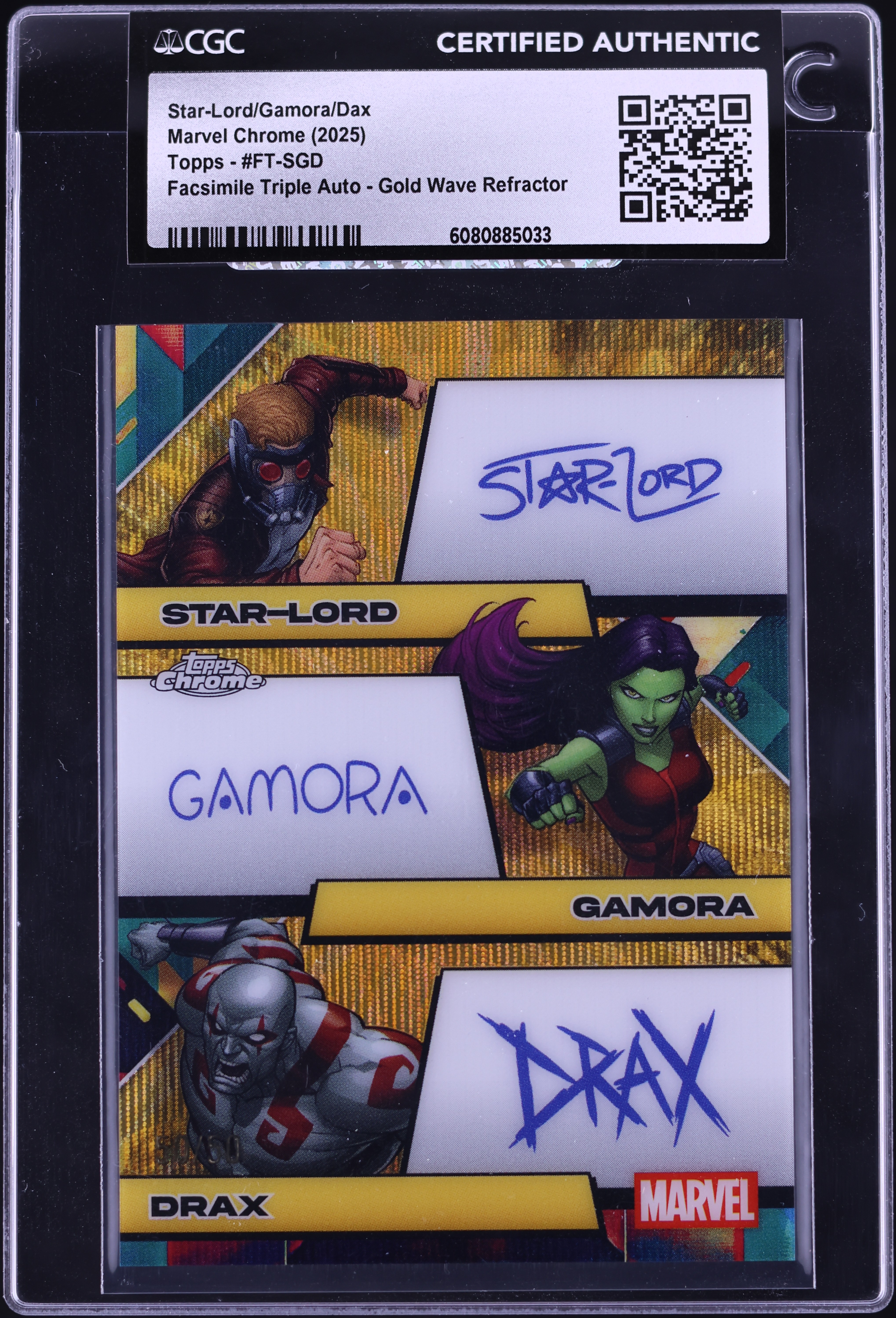 2025 Topps Chrome Marvel Facsimile Auto Gold Refractor Star-Lord
