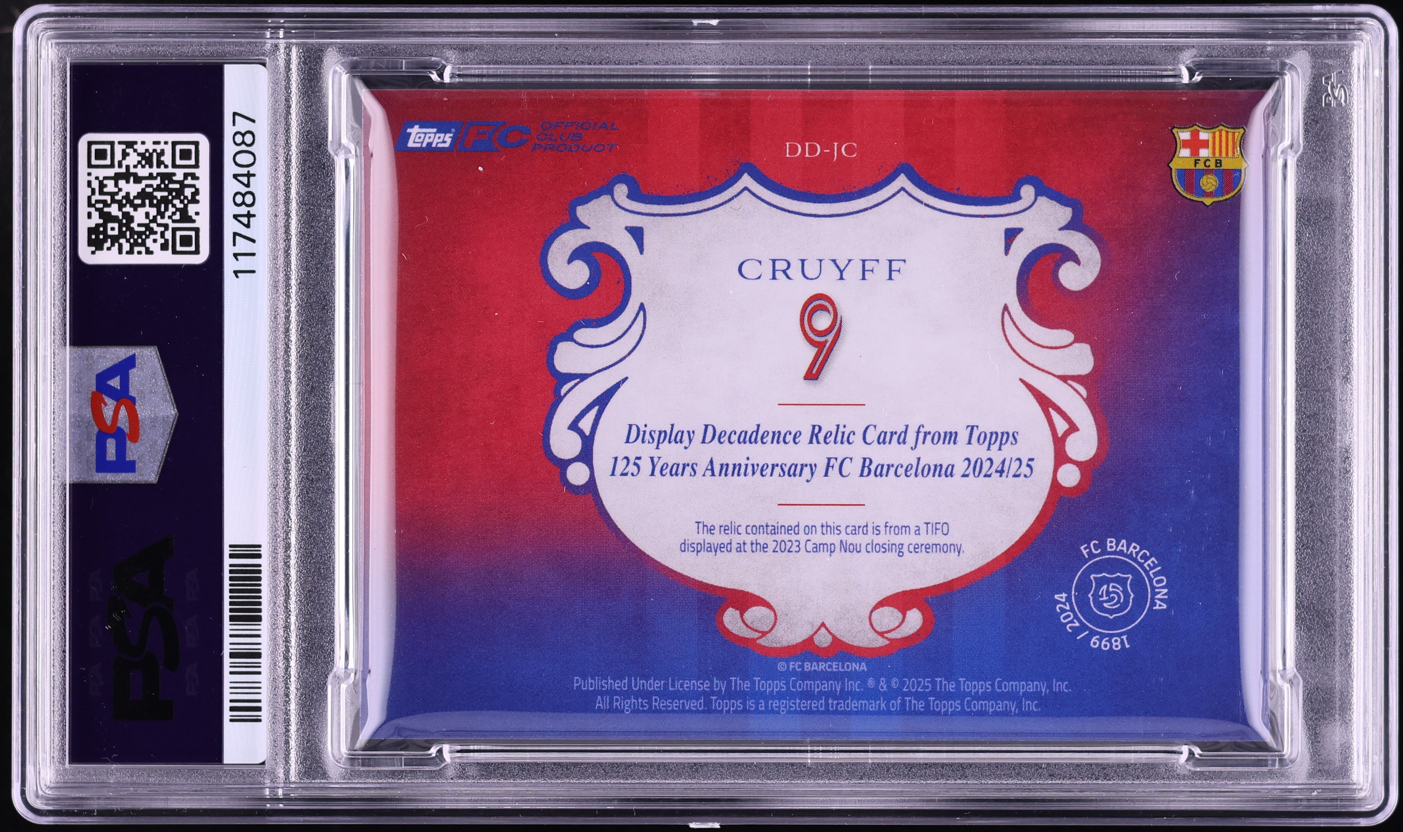 2024 Topps FC Barcelona 125th Display Decadence Red Johan Cruyff