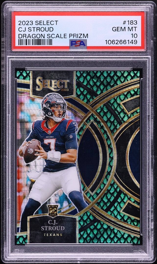 2023 Select Premier Dragon Scale Prizm CJ Stroud ROOKIE /70 #183 PSA 10 GEM MINT