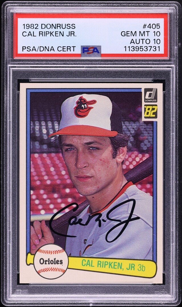 1982 Donruss Cal Ripken Jr. ROOKIE AUTO DNA 10 #405 PSA 10 GEM MINT