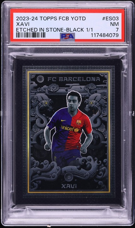 2023 Topps FC Barcelona Year Of Dragon Etched In Stone Black Xavi