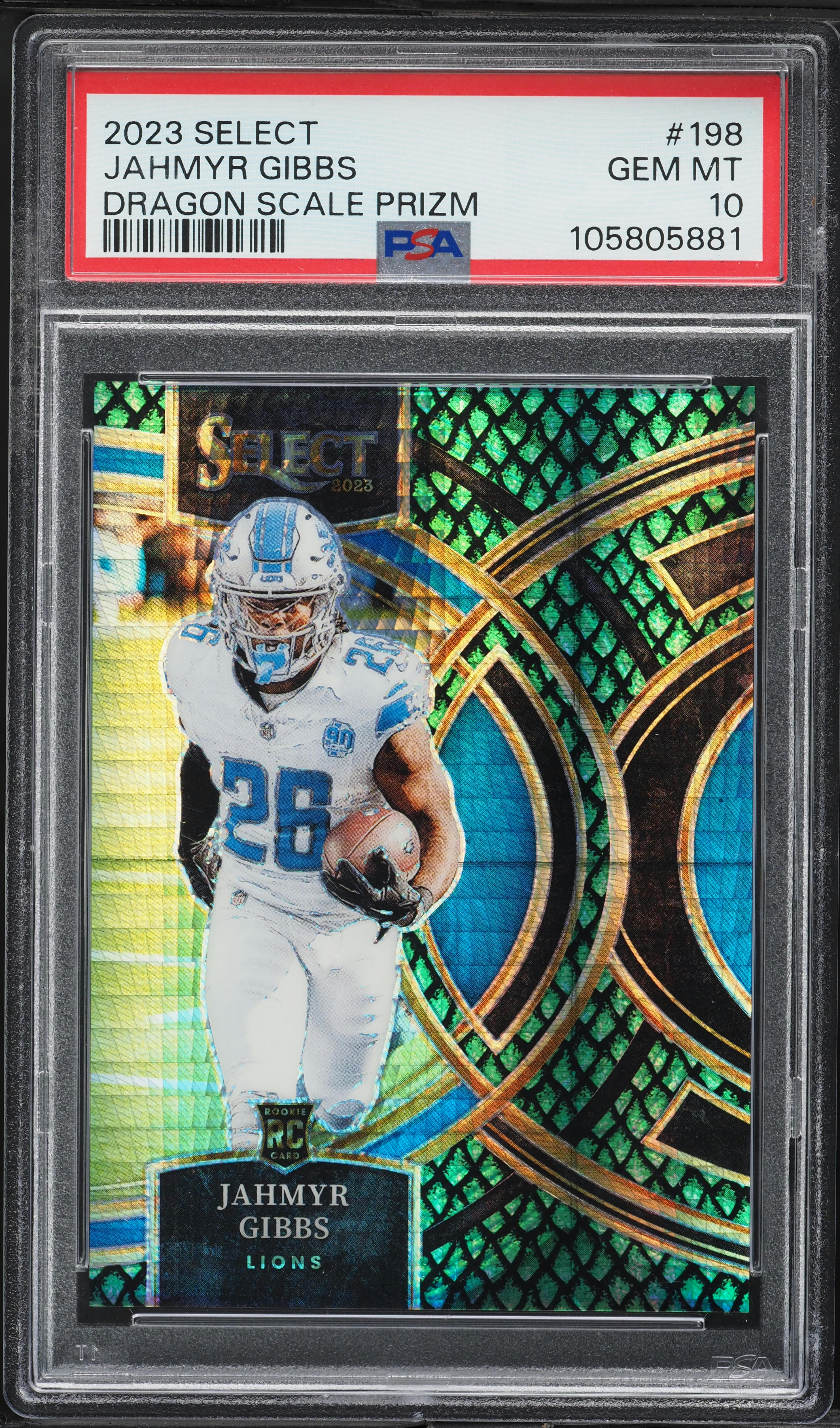 2023 Select Premier Level Dragon Scale Prizm Jahmyr Gibbs ROOKIE