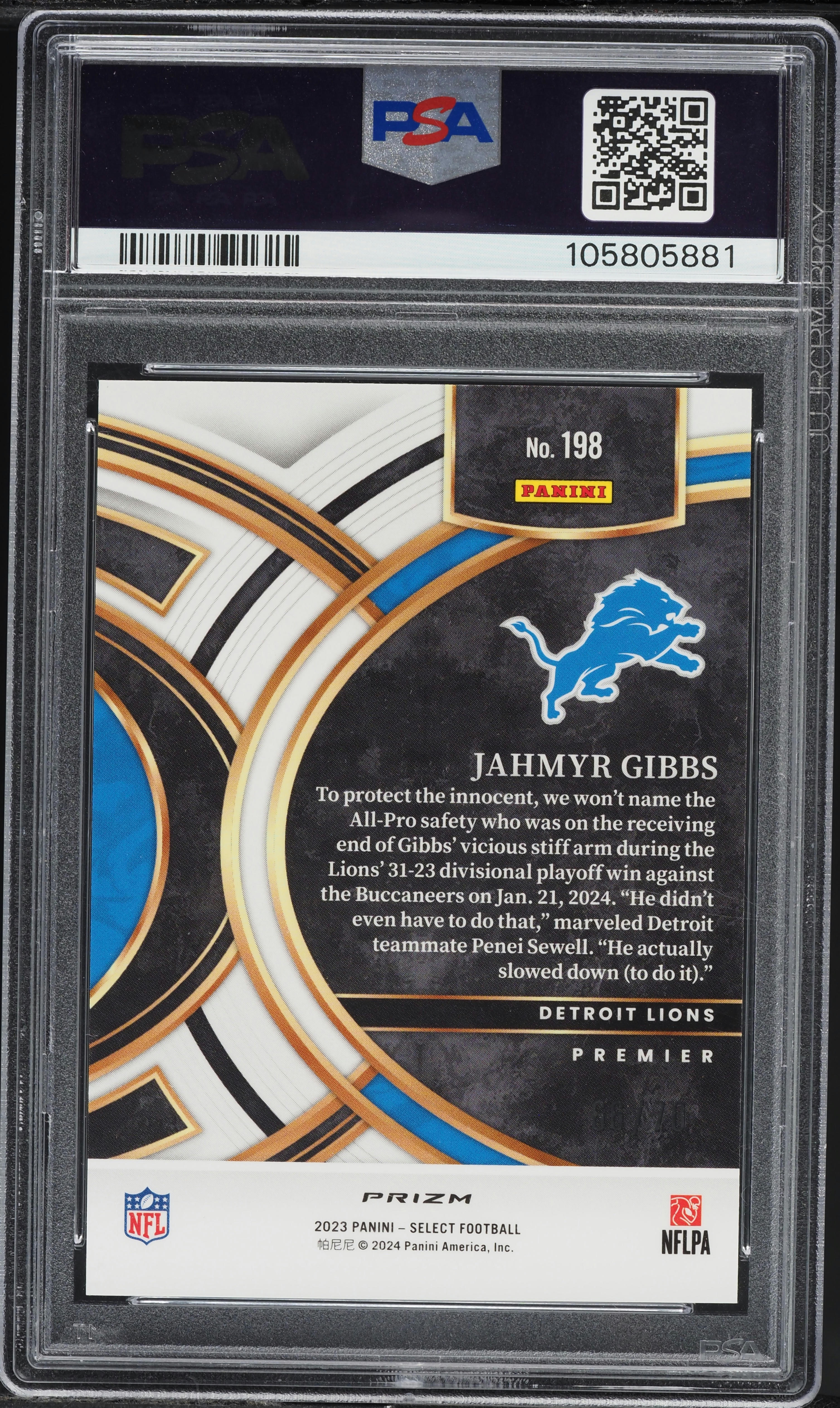 2023 Select Premier Level Dragon Scale Prizm Jahmyr Gibbs ROOKIE
