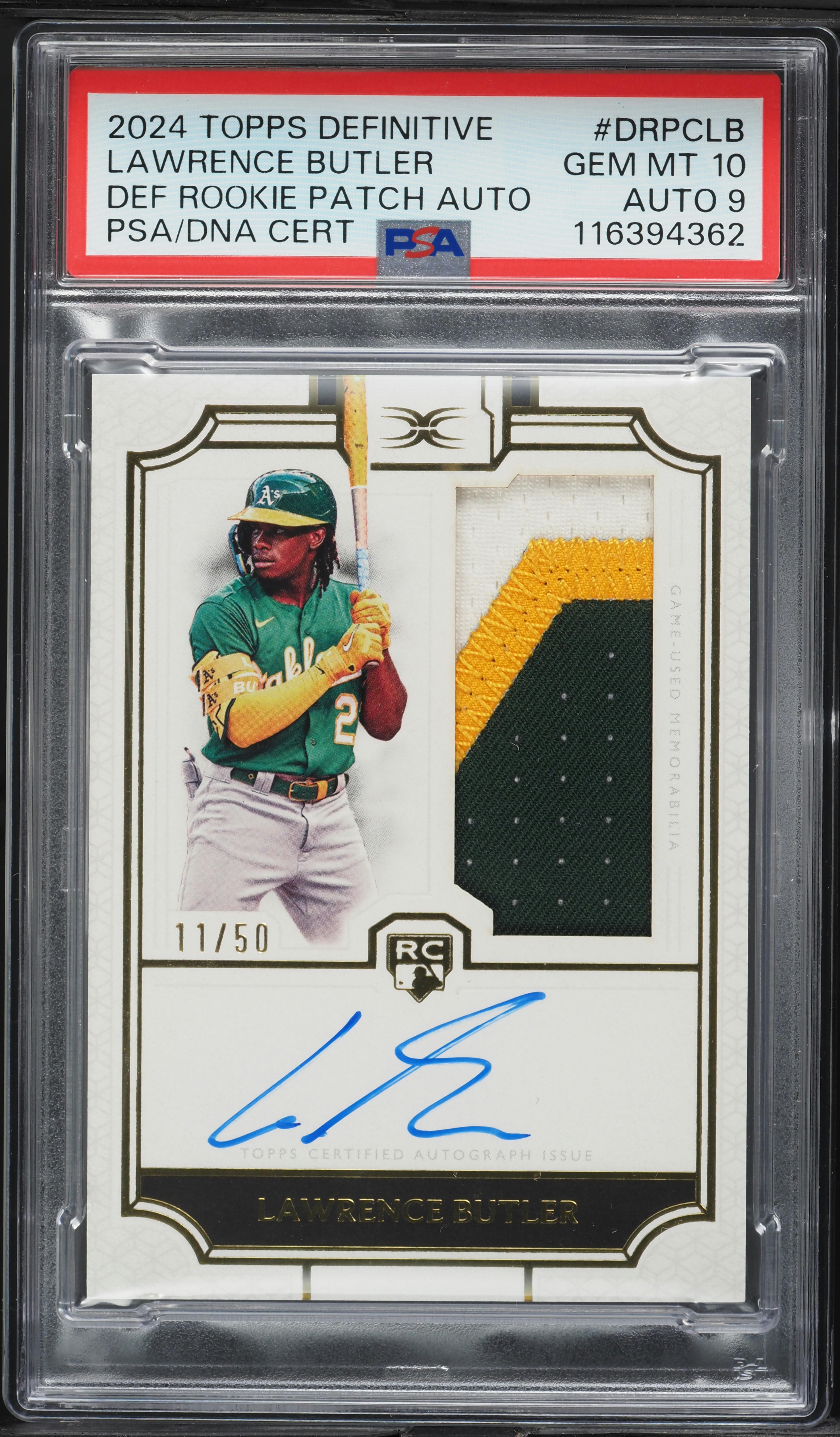 2024 Topps Definitive Collection Lawrence Butler RC PATCH AUTO DNA