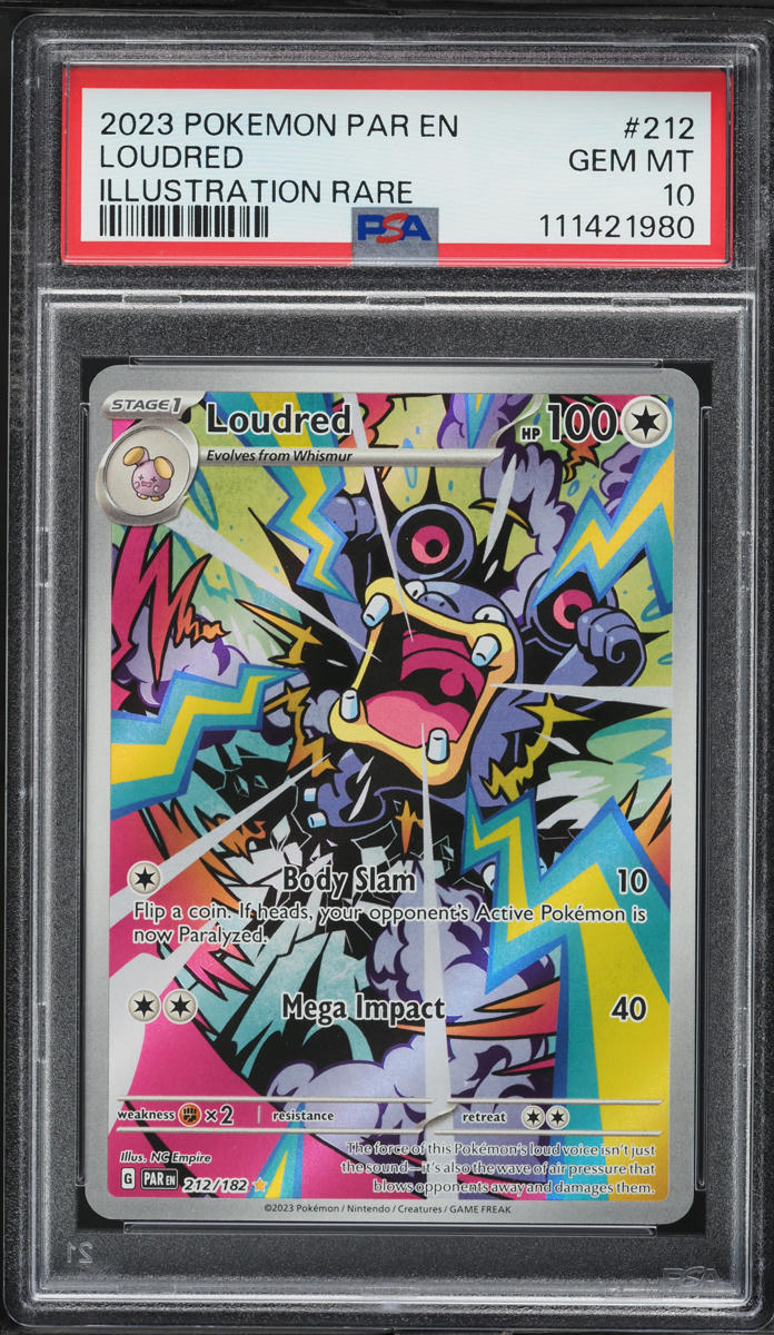 2023 Pokemon Scarlet & Violet Paradox Rift IR Loudred #212 PSA 10 GEM MINT