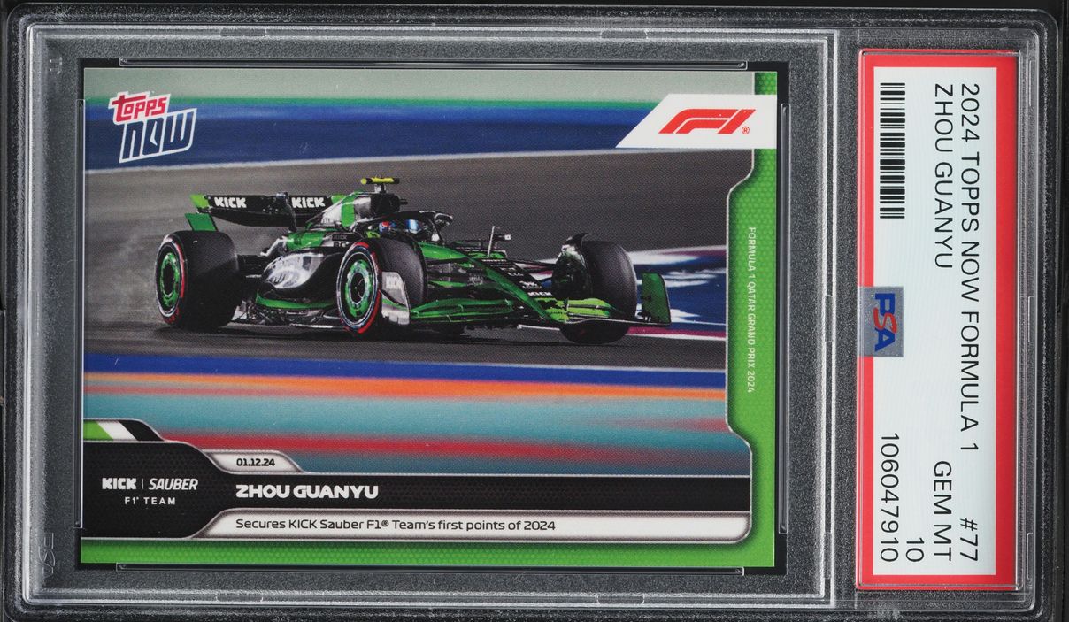 2024 Topps Now Formula 1 Zhou Guanyu #77 PSA 10 GEM MINT