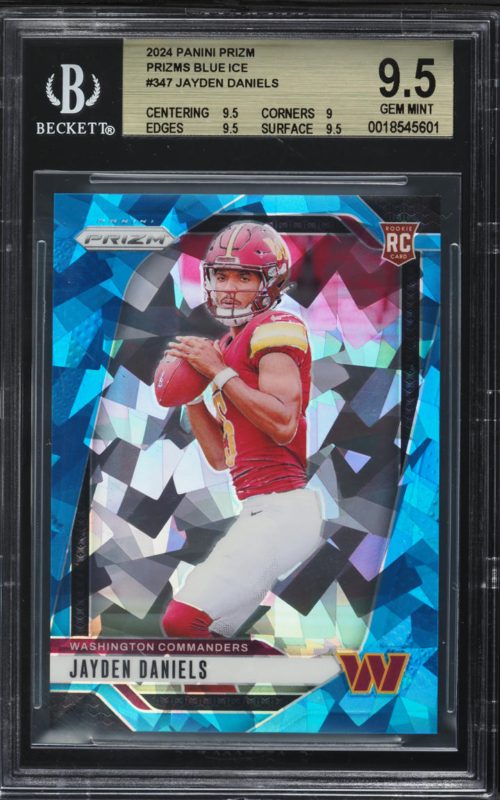 2024 Panini Prizm Blue Ice Jayden Daniels ROOKIE /99 #347 BGS 9.5 GEM MINT