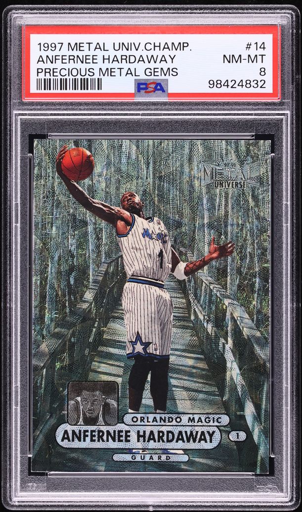 1997 Metal Universe Precious Gems PMG Anfernee Hardaway /50 #14 PSA 8 NM-MT