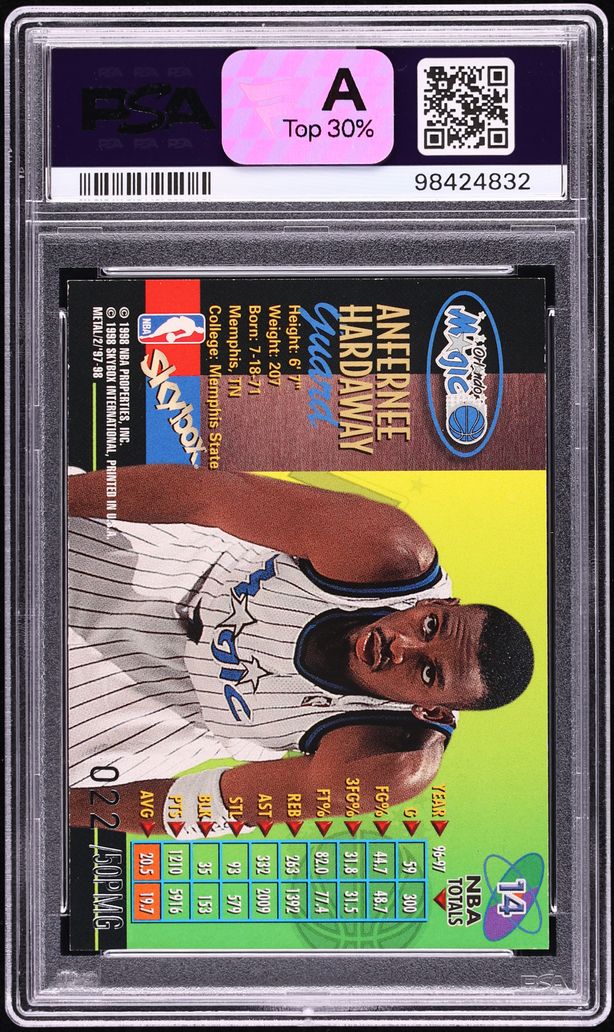 1997 Metal Universe Precious Gems PMG Anfernee Hardaway /50 #14 PSA 8 NM-MT