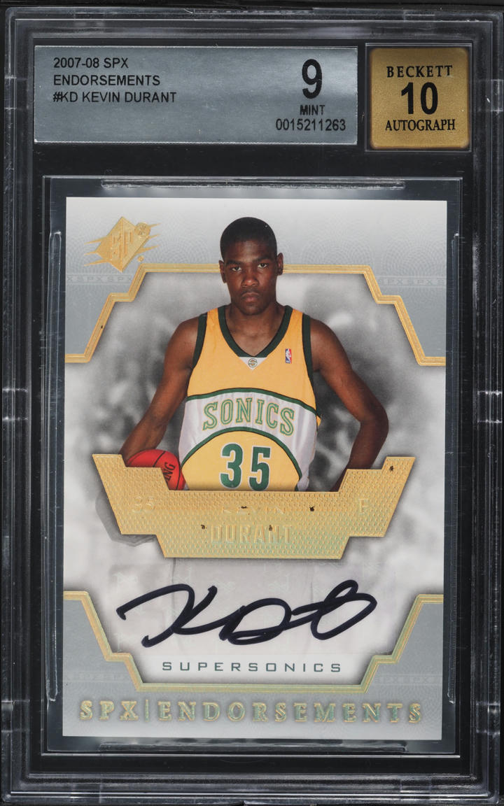 2007 SPx Endorsements Kevin Durant ROOKIE AUTO #E-KD BGS 9 MINT on