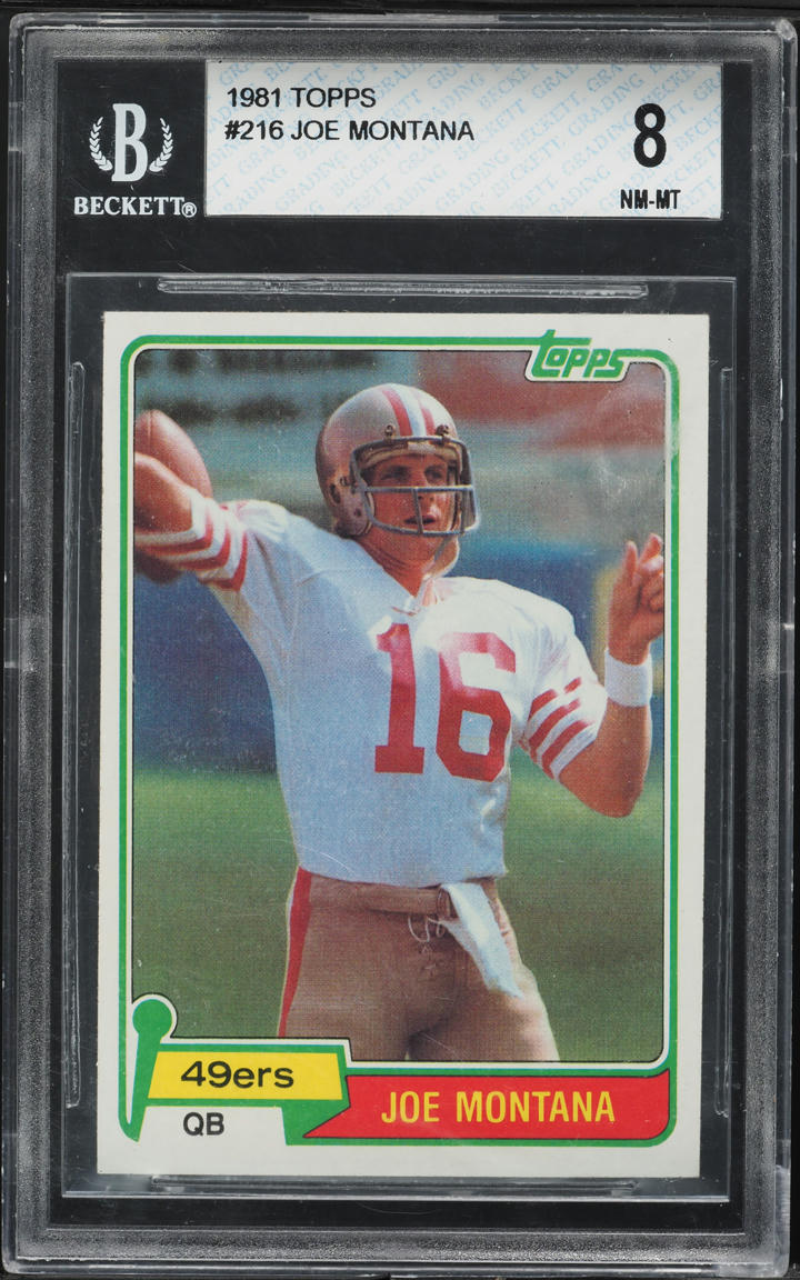 1981 Topps Football Joe Montana ROOKIE #216 BGS 8 NM-MT