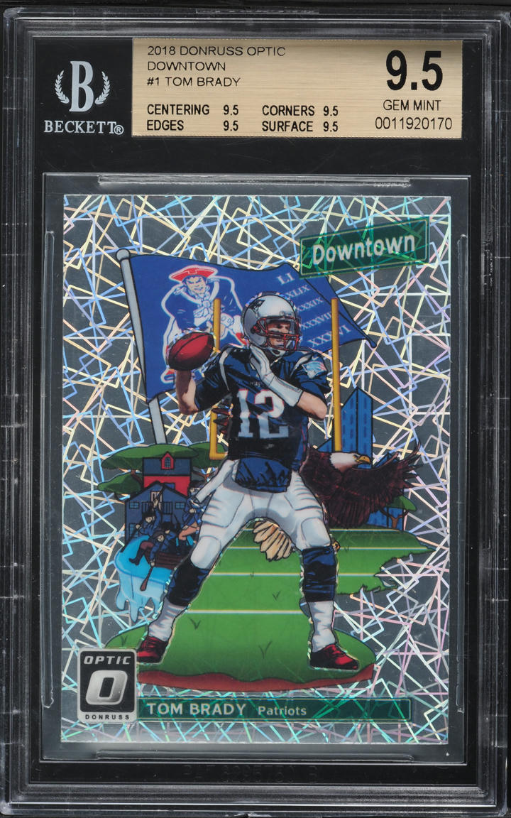 2018 Donruss Optic Downtown Tom Brady #DT-1 BGS 9.5 GEM MINT