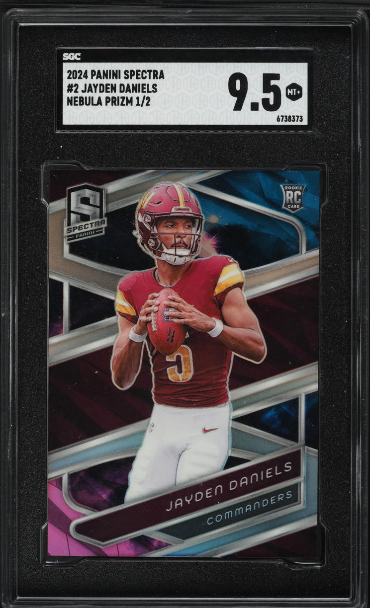 2024 Panini Spectra Nebula Prizm Jayden Daniels ROOKIE 1/2 #2 SGC 9.5 MINT+