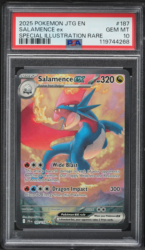 2025 Pokemon SV Journey Together SIR Salamence ex #187 PSA 10 GEM MINT