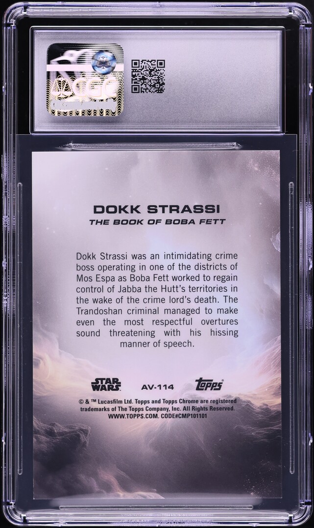 2025 Topps Chrome Star Wars Aurebesh Dokk Strassi /99 #AV-114 CGC 10 GEM MINT