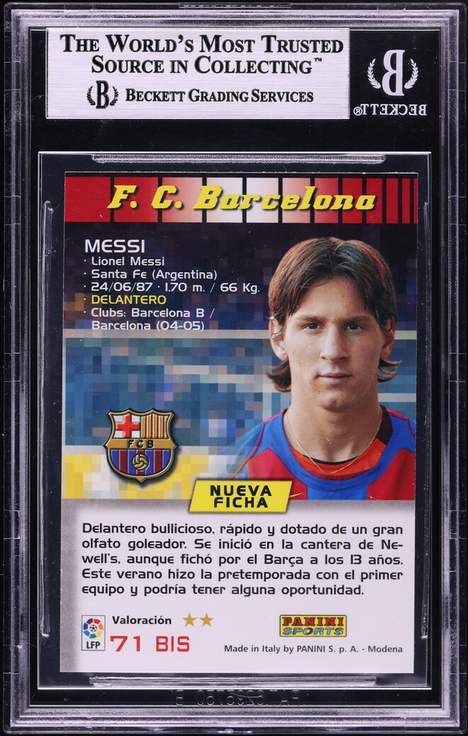 2004 Panini Sports Mega Cracks La Liga Lionel Messi ROOKIE #71 BGS 9 MINT